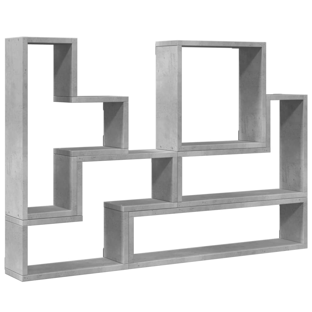 vidaXL Estantería de pared madera ingeniería gris hormigón 96x12x64 cm