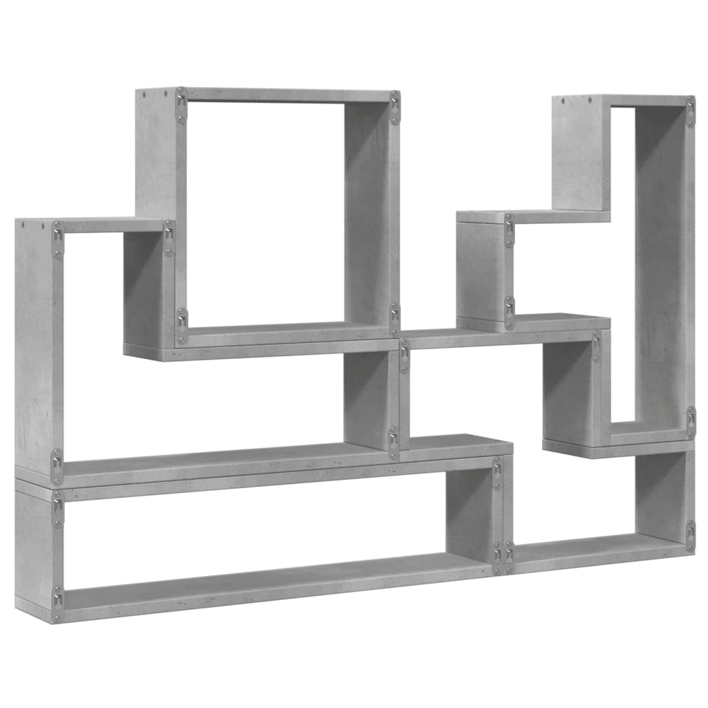 vidaXL Estantería de pared madera ingeniería gris hormigón 96x12x64 cm