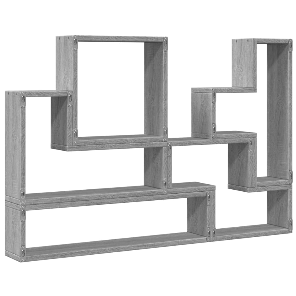 vidaXL Estantería de pared madera ingeniería gris Sonoma 96x12x64 cm