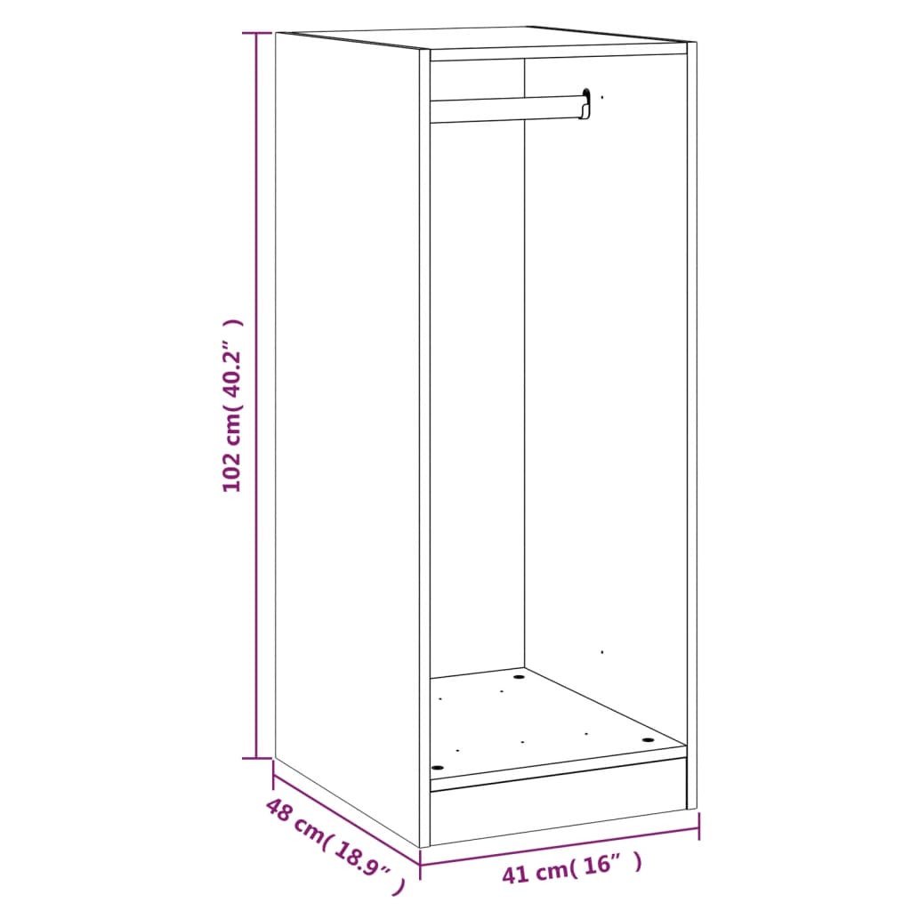 vidaXL Armario de madera de ingeniería negro 48x41x102 cm