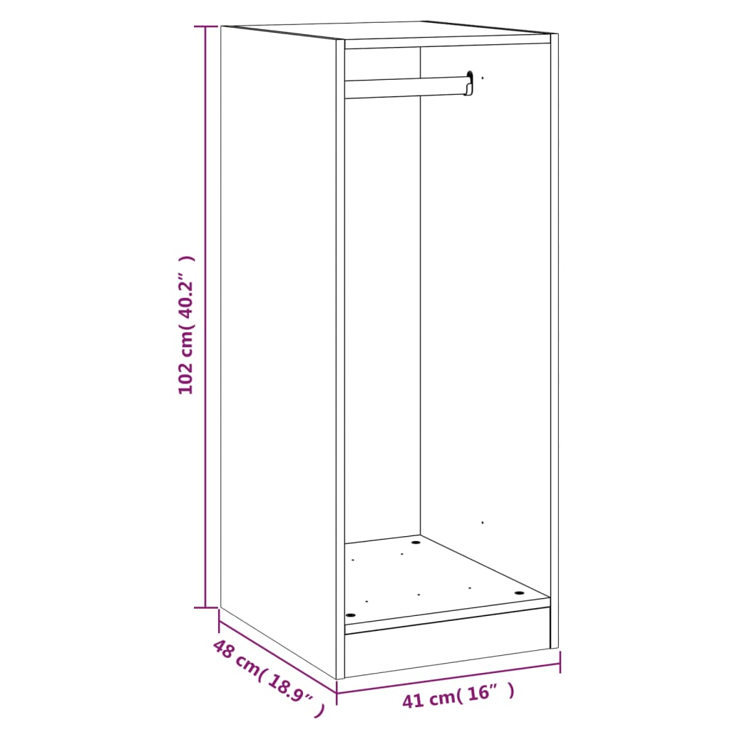 vidaXL Armario de madera de ingeniería roble ahumado 48x41x102 cm