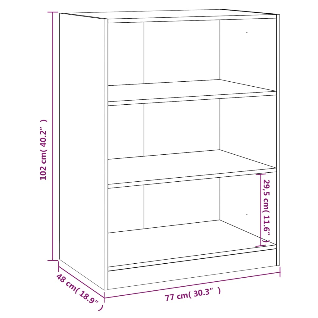 vidaXL Armario de madera de ingeniería blanco 77x48x102 cm