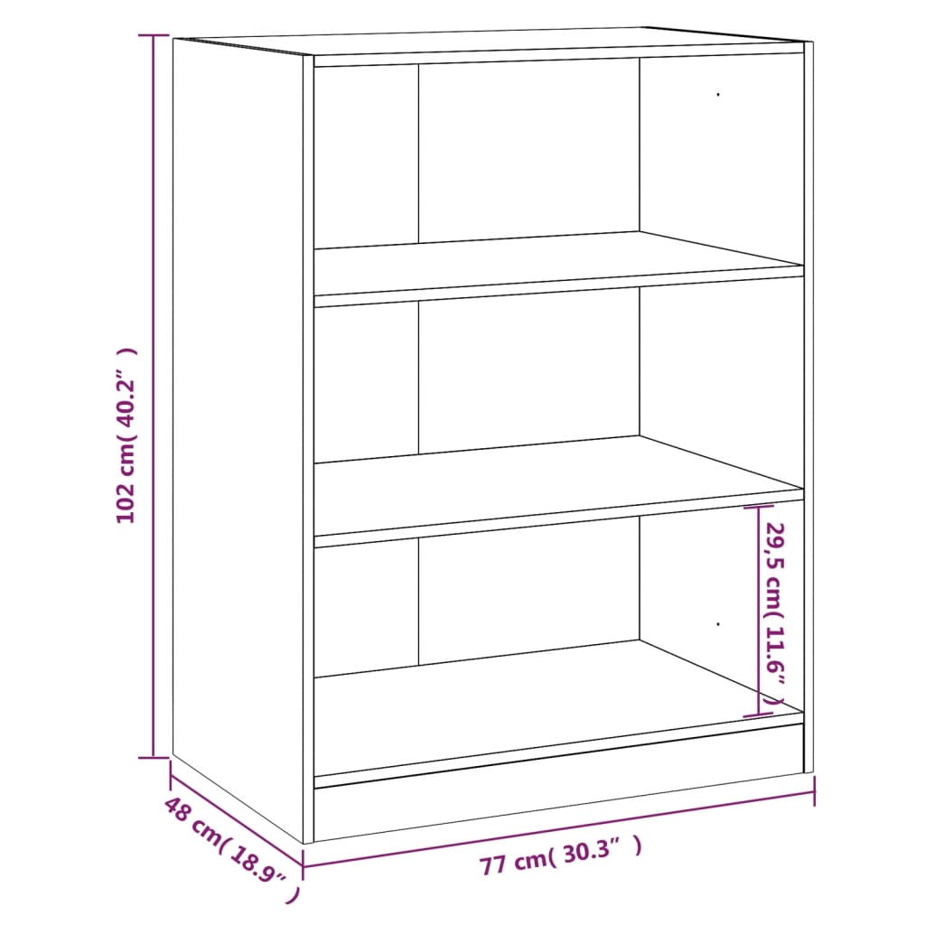 vidaXL Armario de madera de ingeniería negro 77x48x102 cm