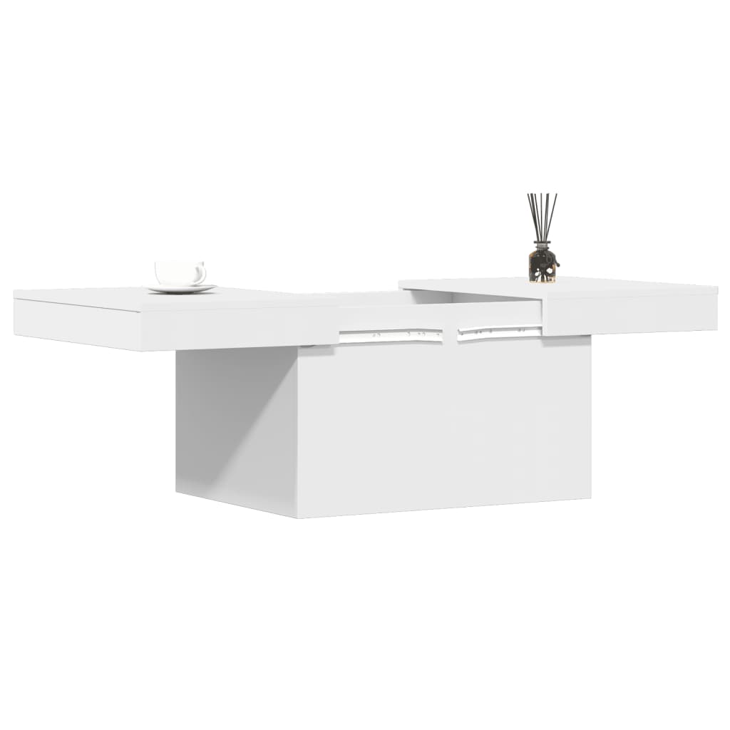 vidaXL Mesa de centro madera de ingeniería blanca 80x55x40 cm