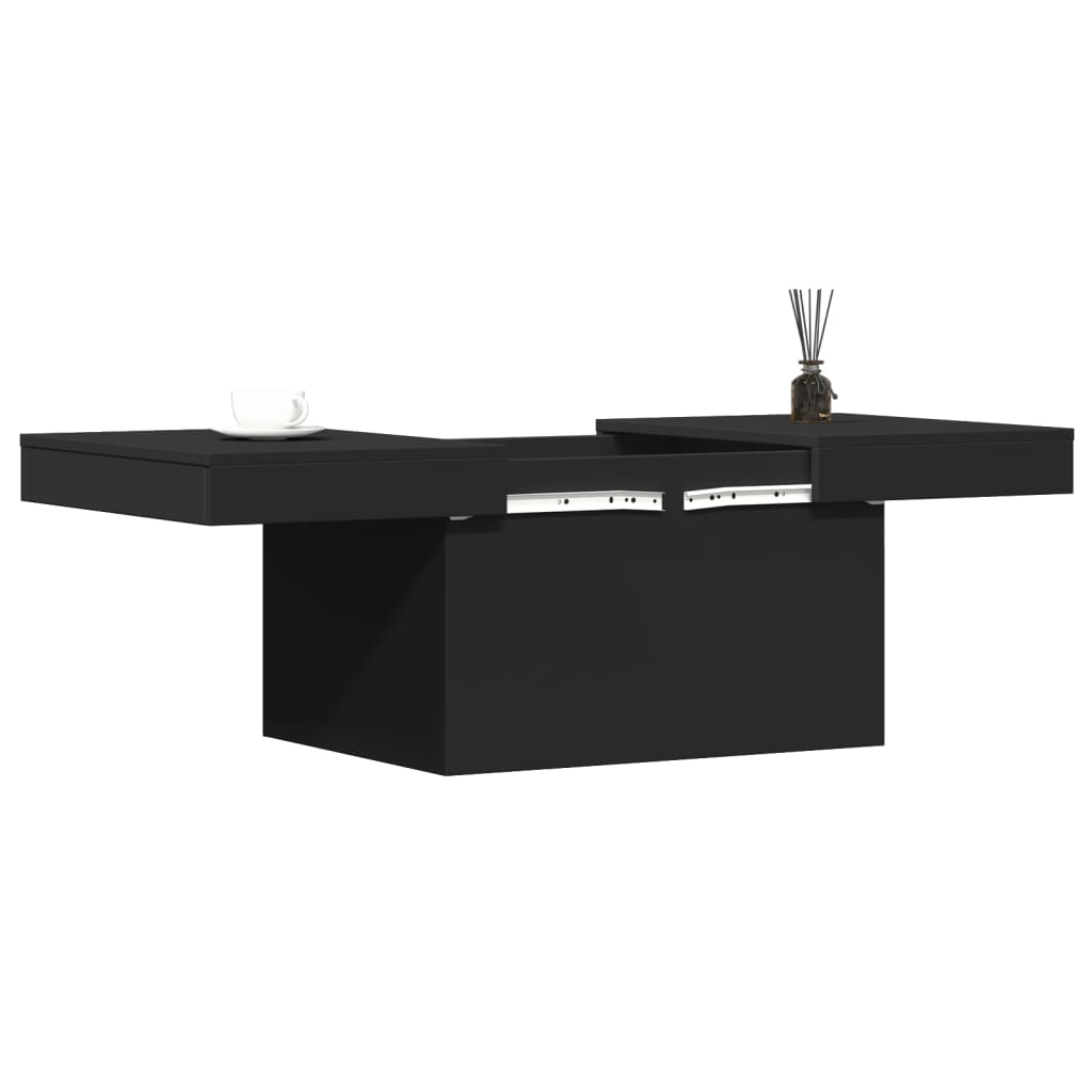 vidaXL Mesa de centro madera de ingeniería negro 80x55x40 cm