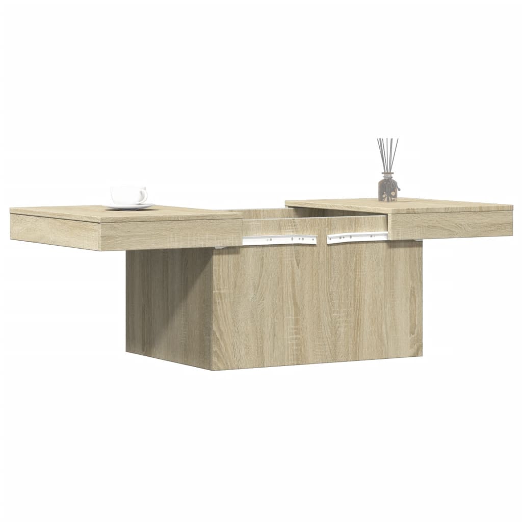 vidaXL Mesa de centro madera de ingeniería roble Sonoma 80x55x40 cm