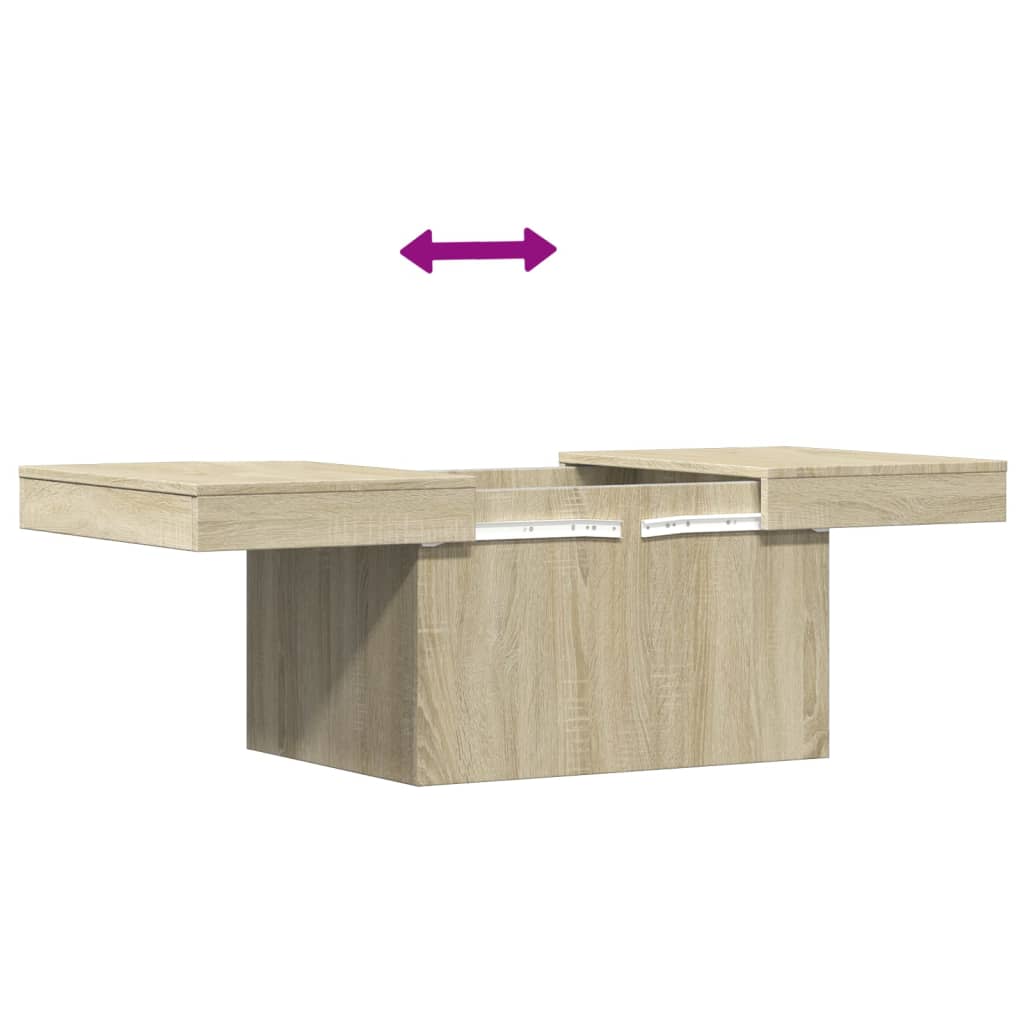 vidaXL Mesa de centro madera de ingeniería roble Sonoma 80x55x40 cm