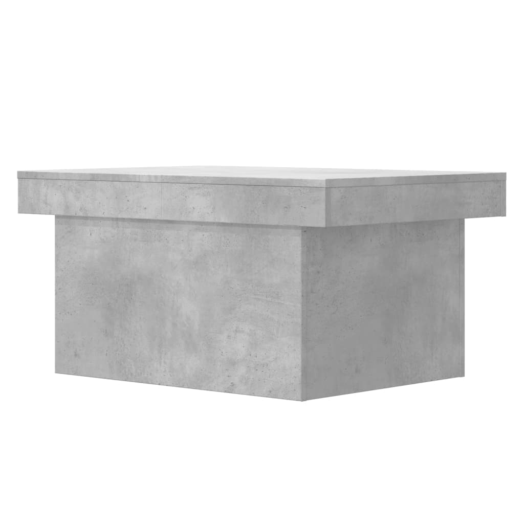 vidaXL Mesa de centro madera de ingeniería gris hormigón 80x55x40 cm