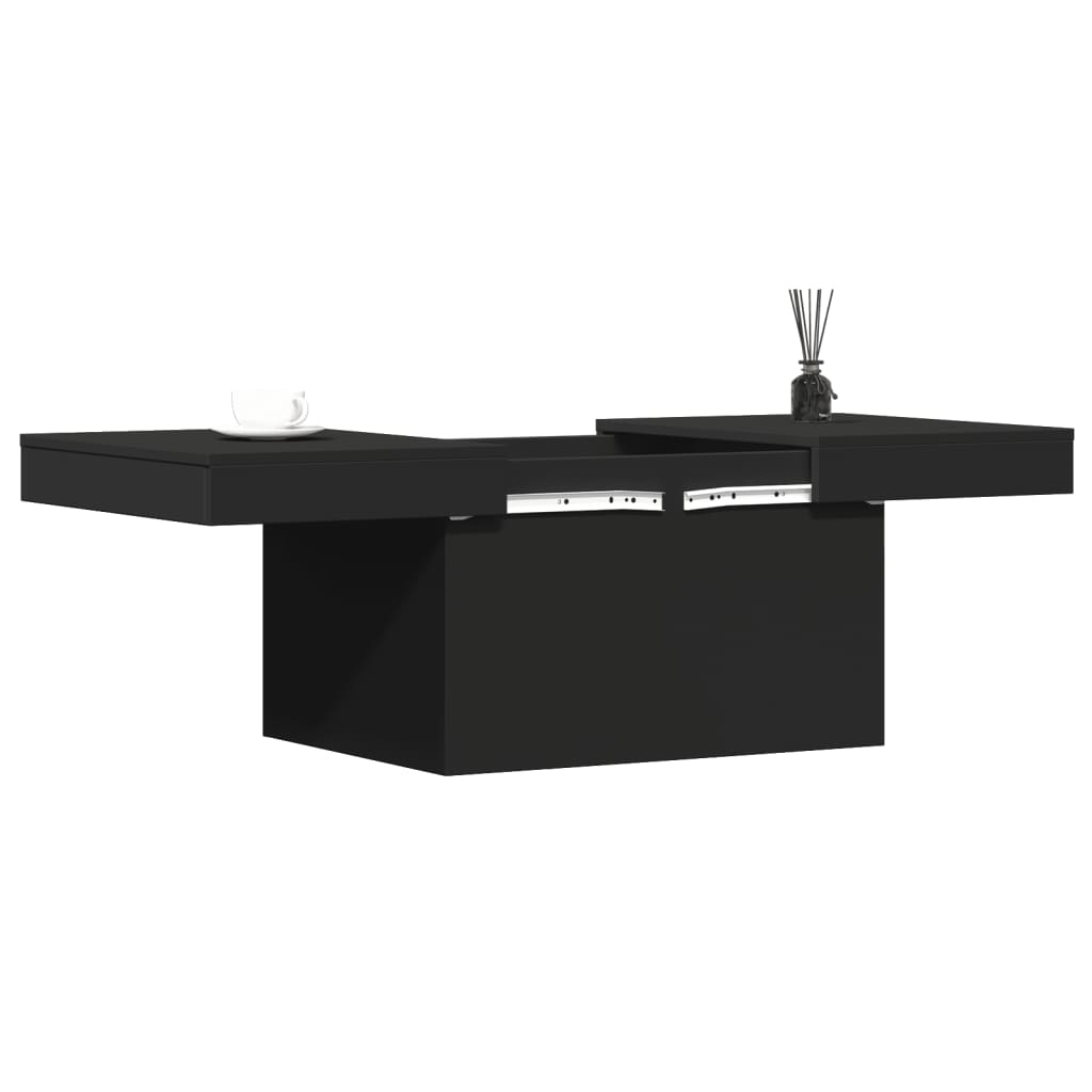 vidaXL Mesa de centro madera de ingeniería negro 100x55x40 cm