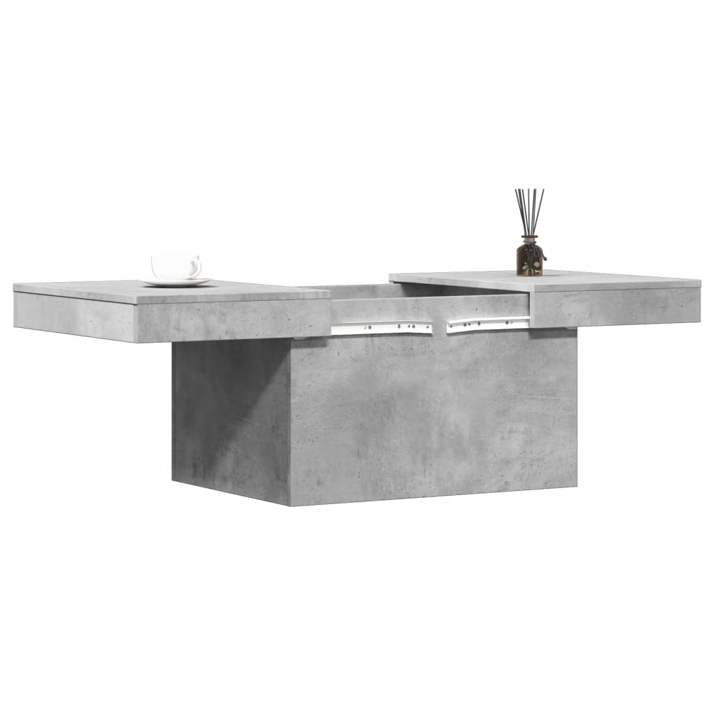 vidaXL Mesa de centro madera de ingeniería gris hormigón 100x55x40 cm