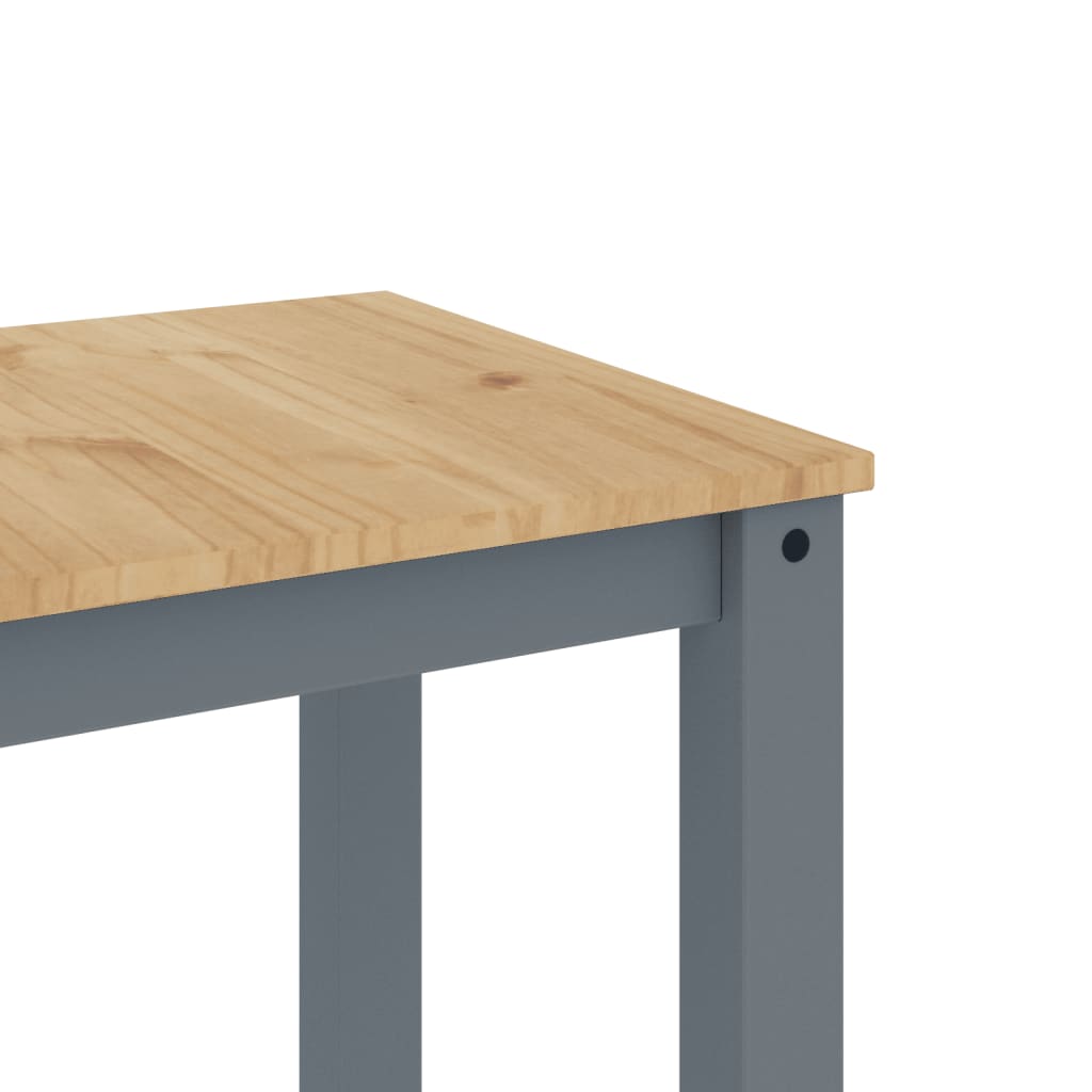 vidaXL Mesa de comedor Panama madera maciza de pino gris 117x60x75 cm