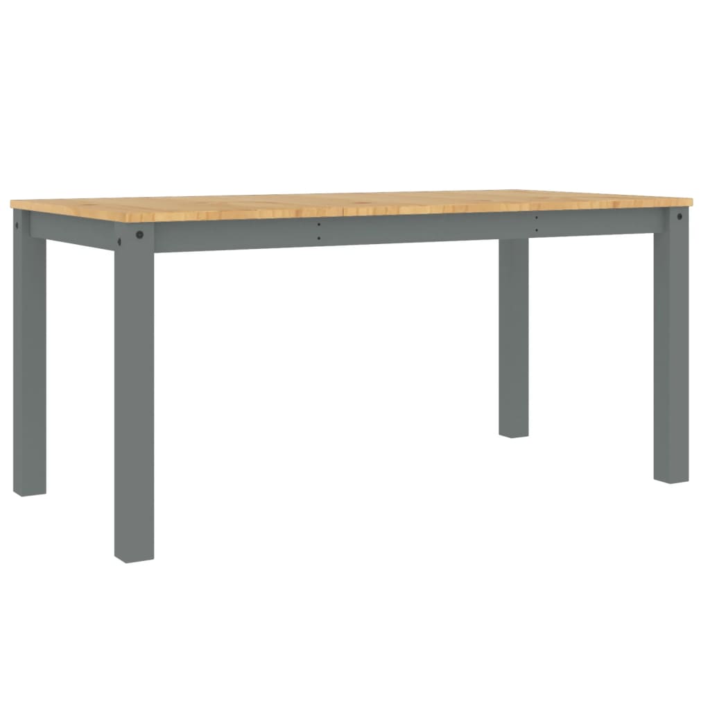 vidaXL Mesa de comedor Panama madera maciza de pino gris 160x80x75 cm