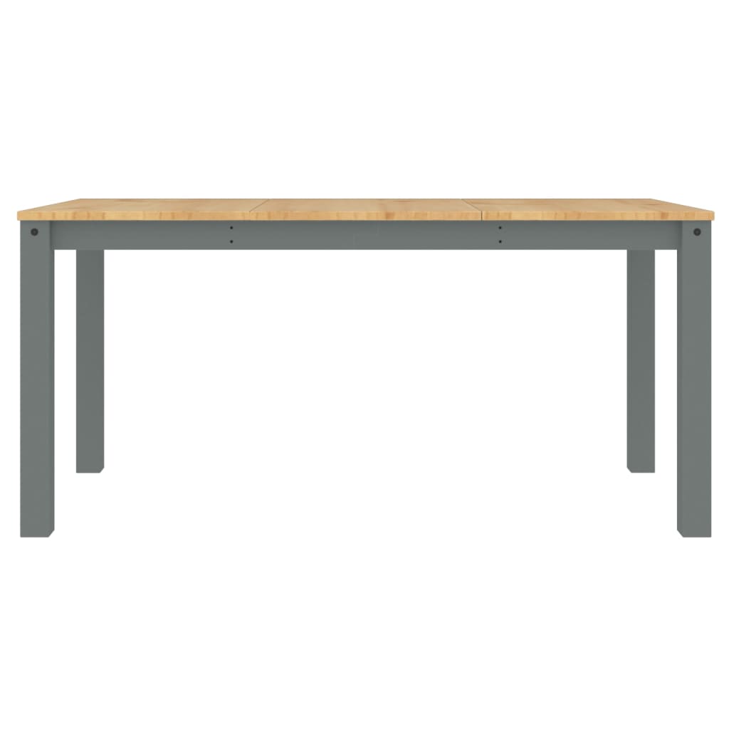 vidaXL Mesa de comedor Panama madera maciza de pino gris 160x80x75 cm