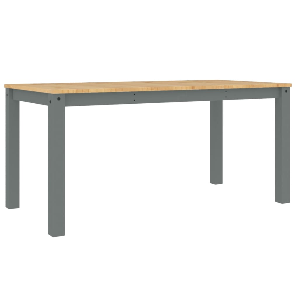 vidaXL Mesa de comedor Panama madera maciza de pino gris 160x80x75 cm