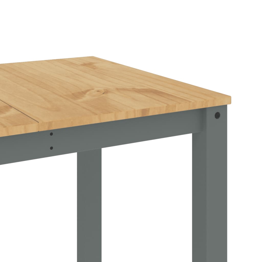 vidaXL Mesa de comedor Panama madera maciza de pino gris 160x80x75 cm