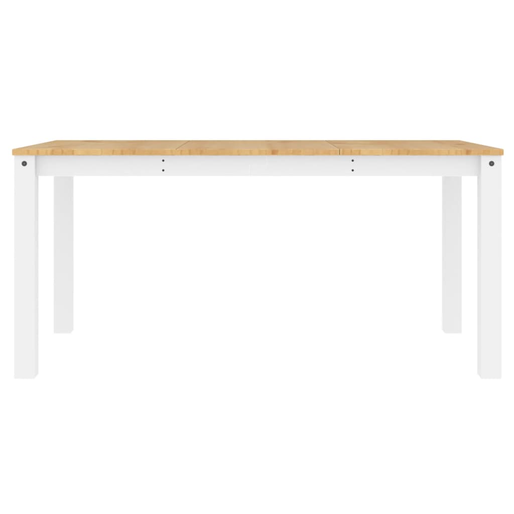 vidaXL Mesa de comedor Panama madera maciza pino blanco 160x80x75 cm