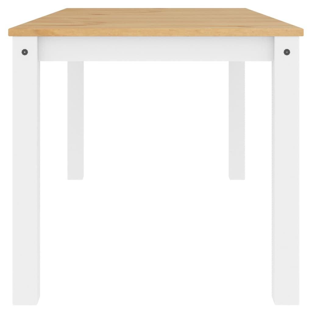 vidaXL Mesa de comedor Panama madera maciza pino blanco 160x80x75 cm