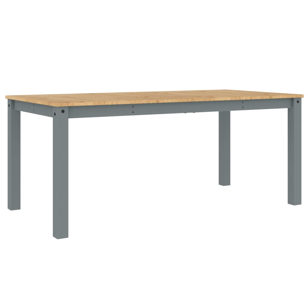 vidaXL Mesa de comedor Panama madera maciza de pino gris 180x90x75 cm