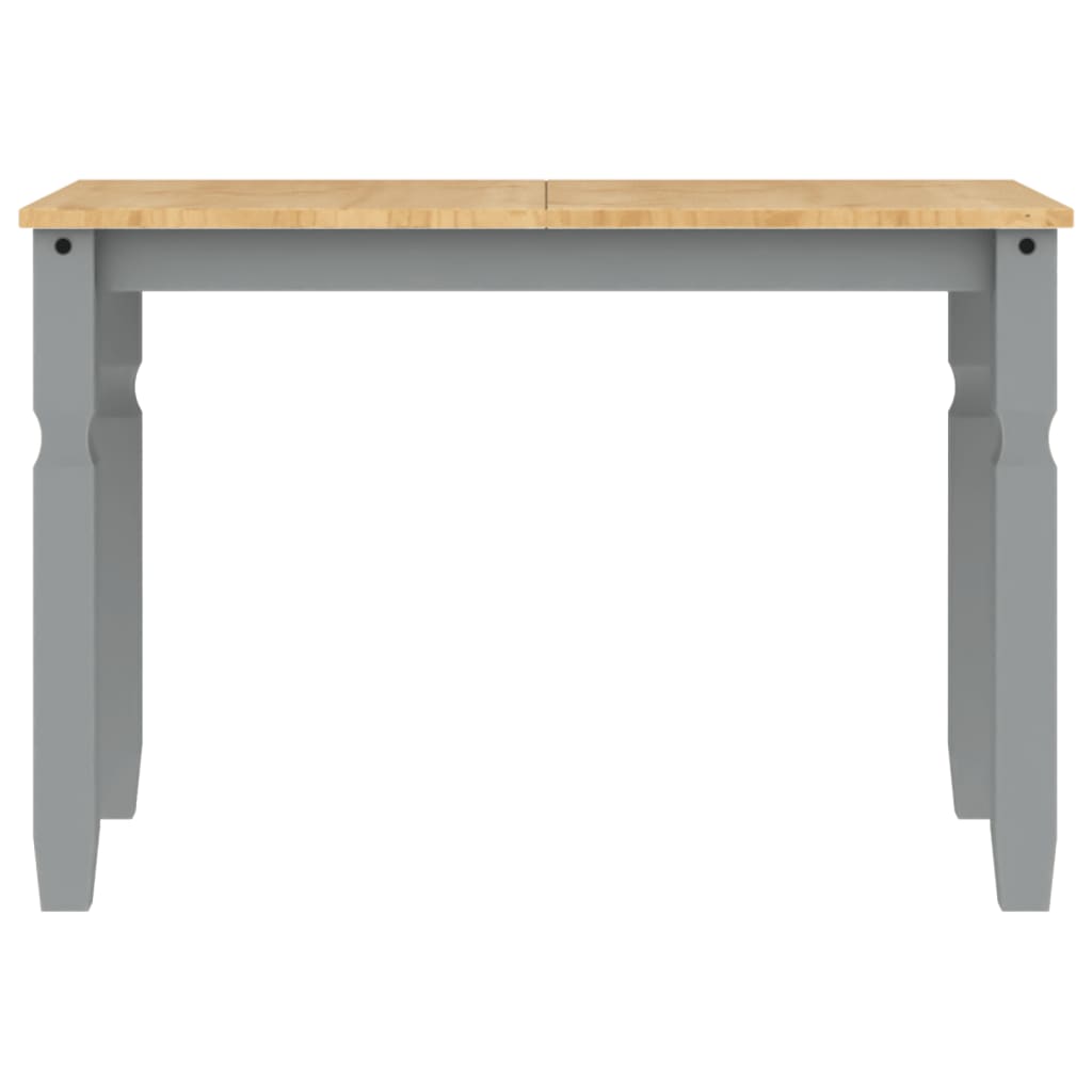 vidaXL Mesa de comedor Corona madera maciza de pino gris 112x60x75 cm