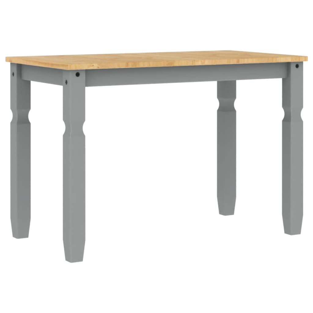 vidaXL Mesa de comedor Corona madera maciza de pino gris 112x60x75 cm