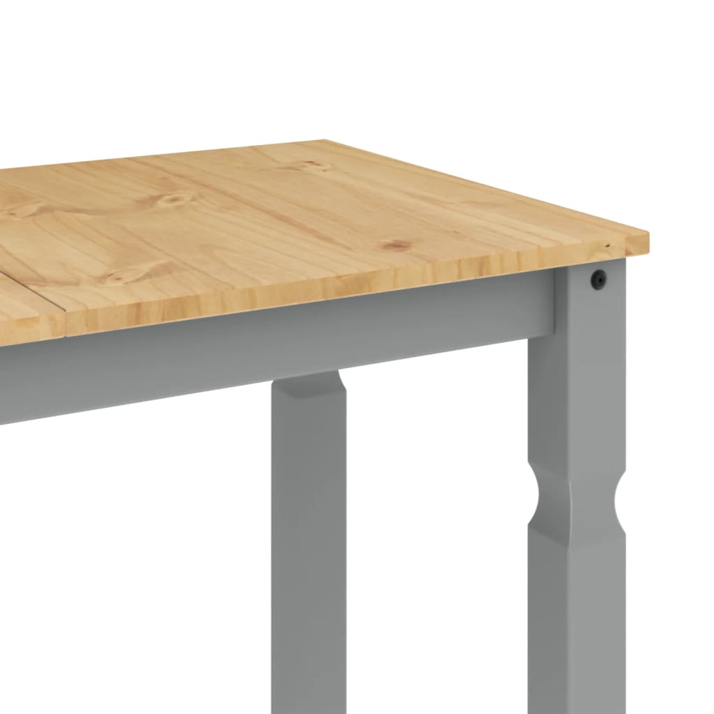 vidaXL Mesa de comedor Corona madera maciza de pino gris 112x60x75 cm