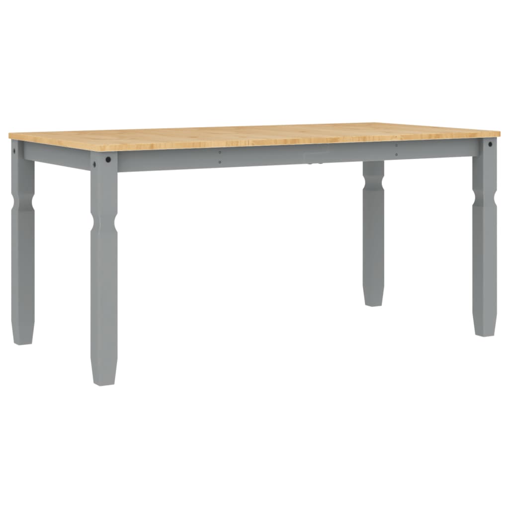 vidaXL Mesa de comedor Corona madera maciza de pino gris 160x80x75 cm