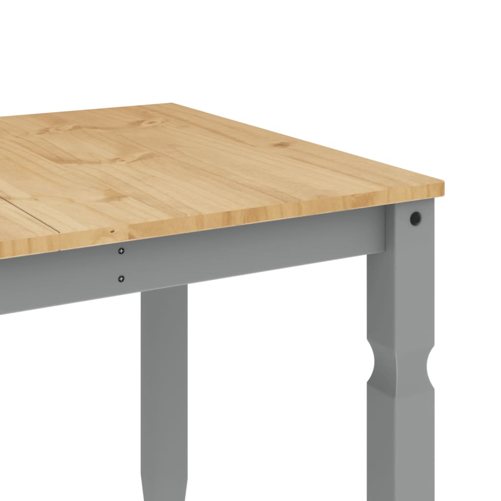 vidaXL Mesa de comedor Corona madera maciza de pino gris 160x80x75 cm