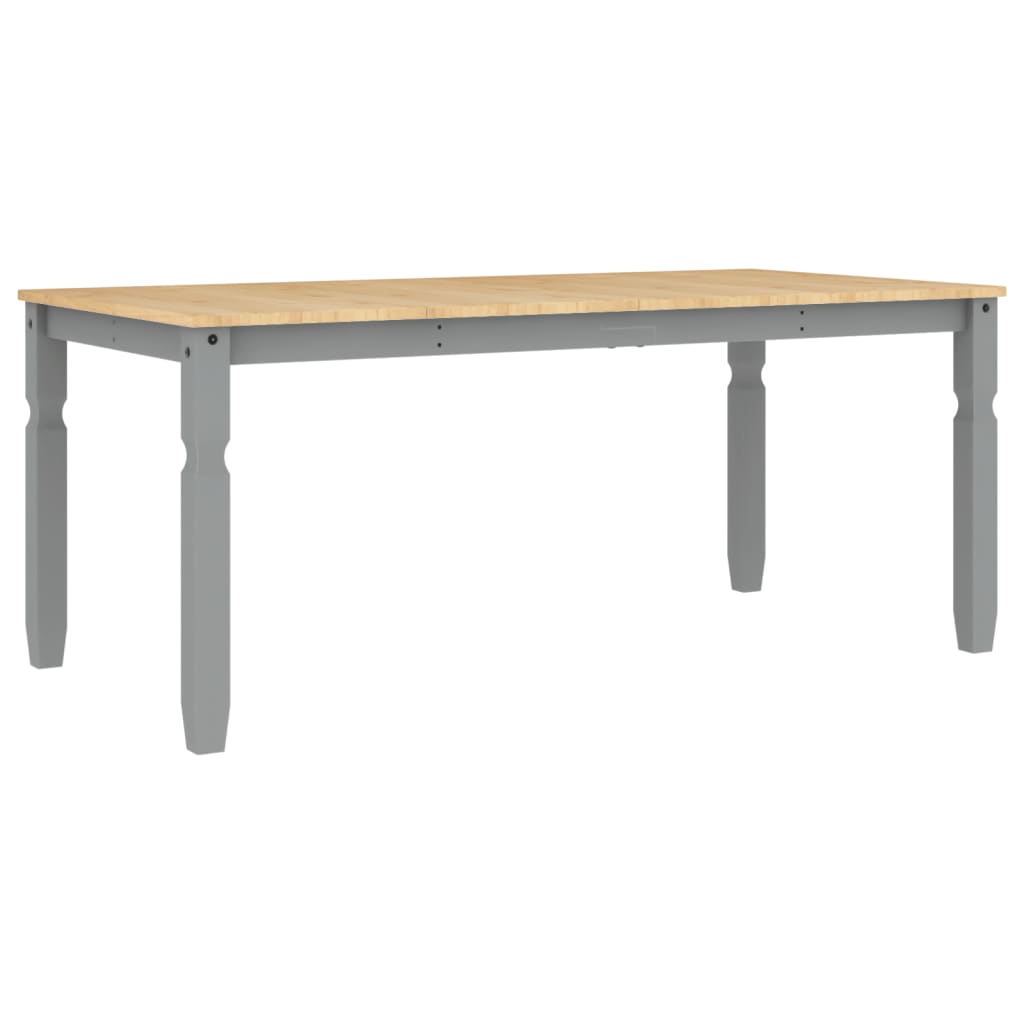 vidaXL Mesa de comedor Corona madera maciza de pino gris 180x90x75 cm