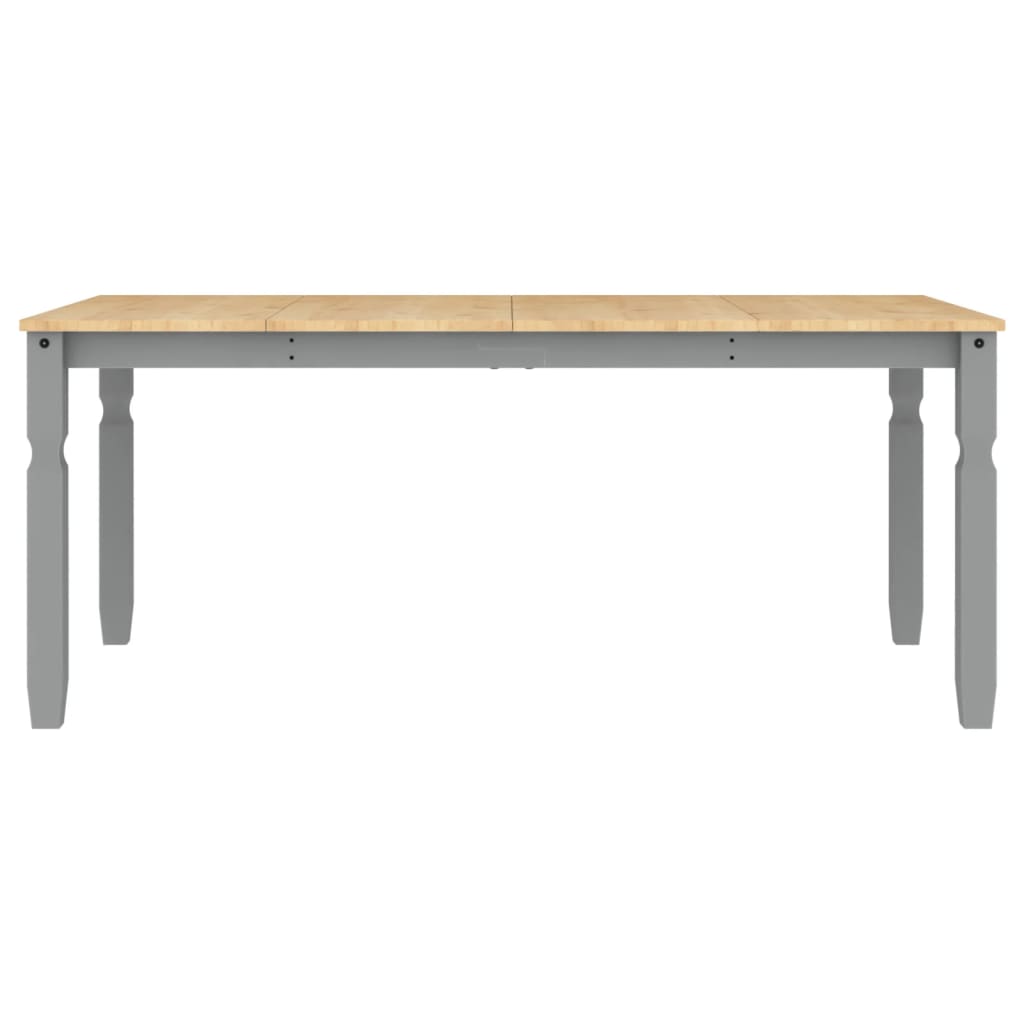 vidaXL Mesa de comedor Corona madera maciza de pino gris 180x90x75 cm