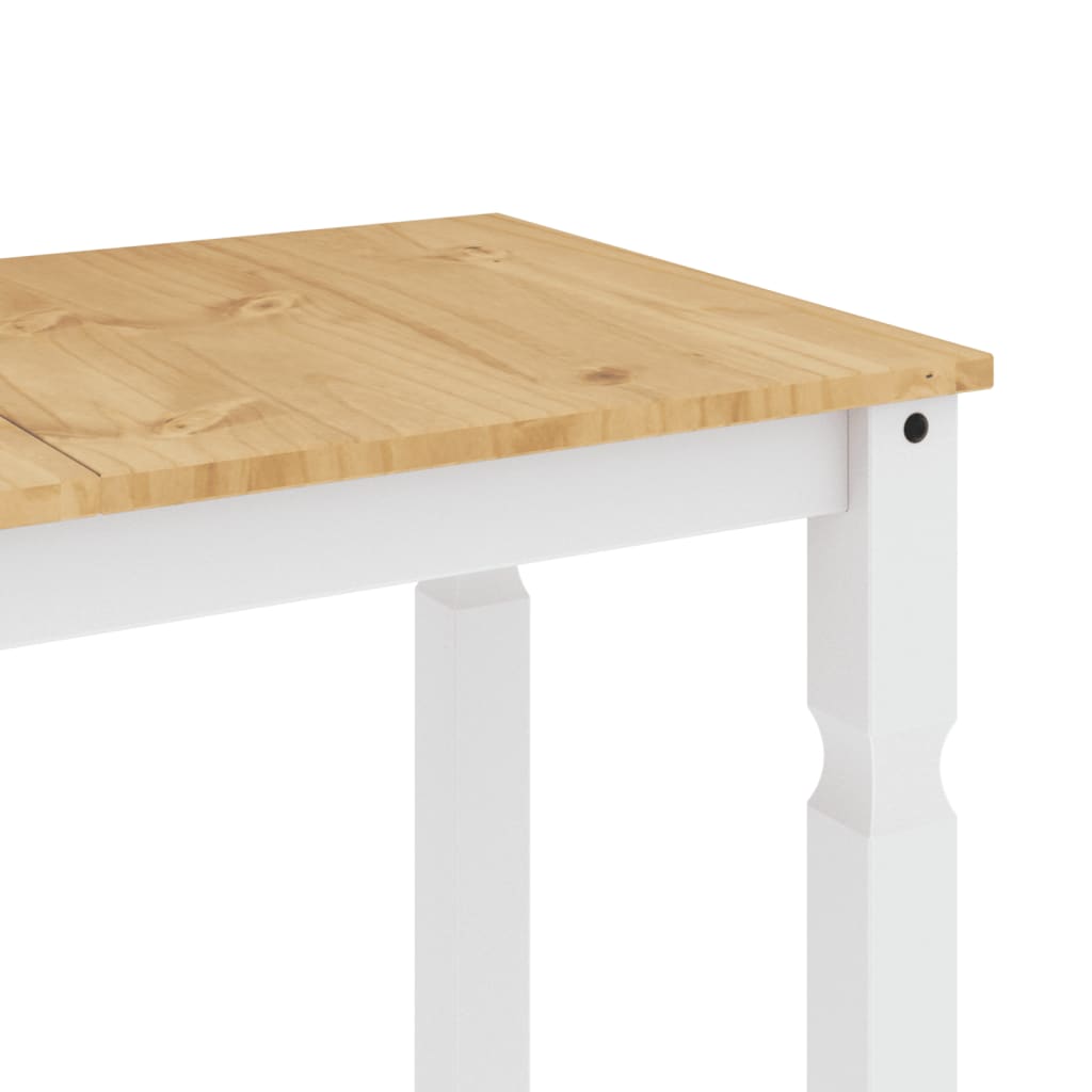 vidaXL Mesa de comedor Corona madera maciza pino blanco 180x90x75 cm