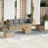 vidaXL Set sofás de jardín 7 piezas y cojines ratán sintético beige