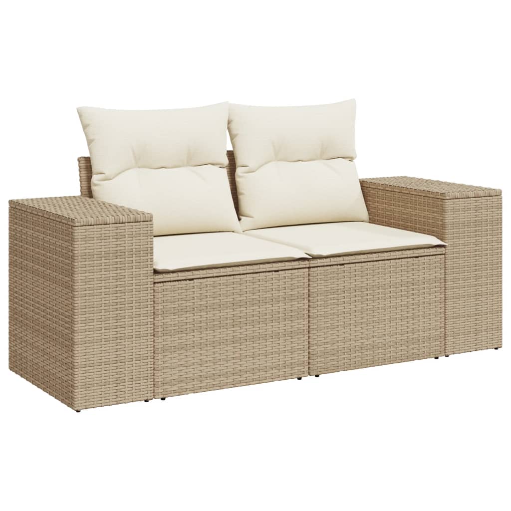 vidaXL Set de sofás de jardín 11pzas con cojines ratán sintético beige