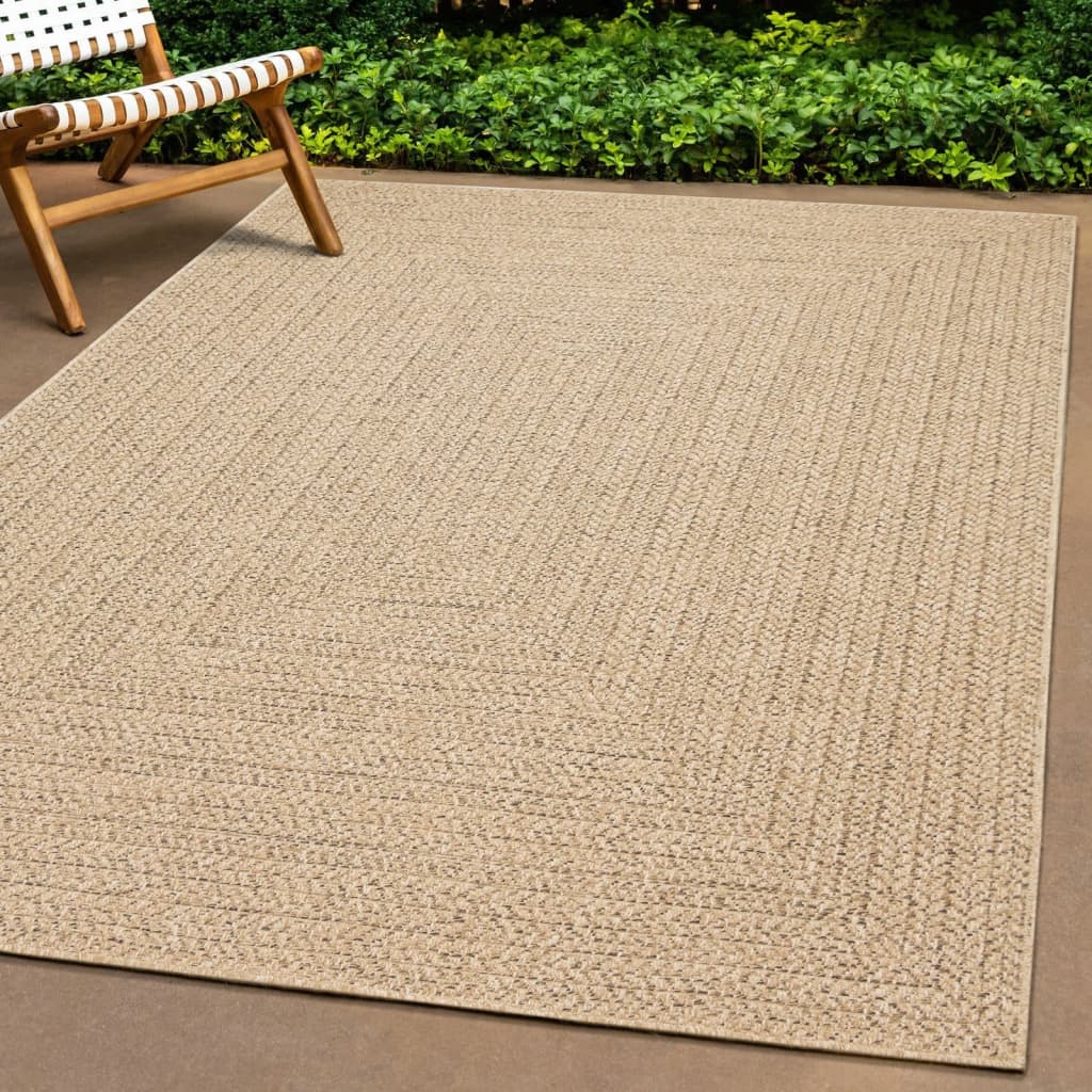 vidaXL Alfombra ZIZUR apariencia de yute interior exterior 240x240 cm