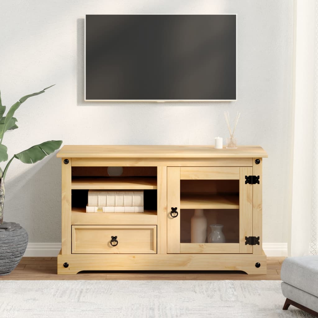 vidaXL Mueble de TV Corona madera maciza de pino 100x45x58 cm