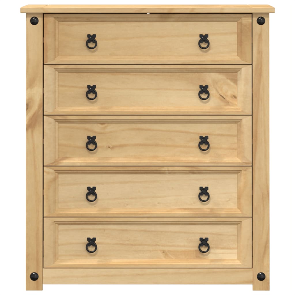 vidaXL Cómoda cajonera Corona madera maciza de pino 80x40x89 cm