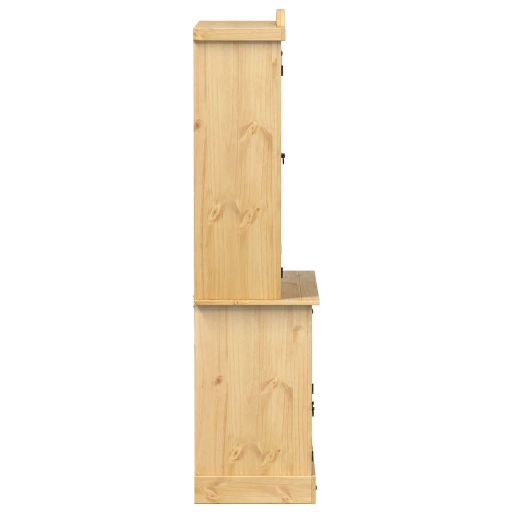 vidaXL Armario con vitrina Corona madera maciza pino 100x48,5x179 cm