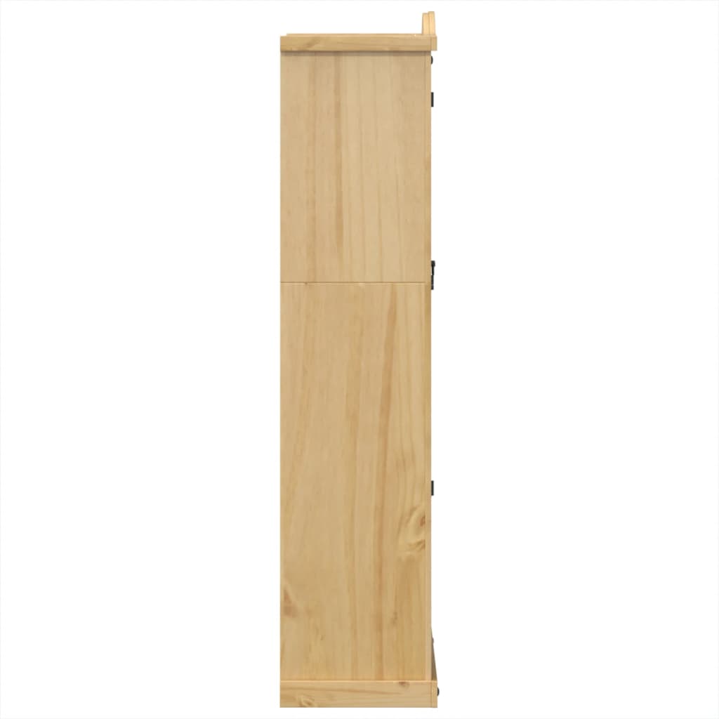vidaXL Armario con vitrina Corona madera maciza pino 99x43x187 cm