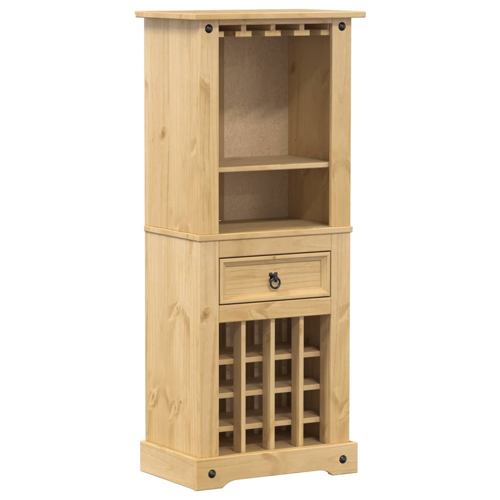 vidaXL Mueble botellero Corona madera maciza de pino 56x35x120 cm