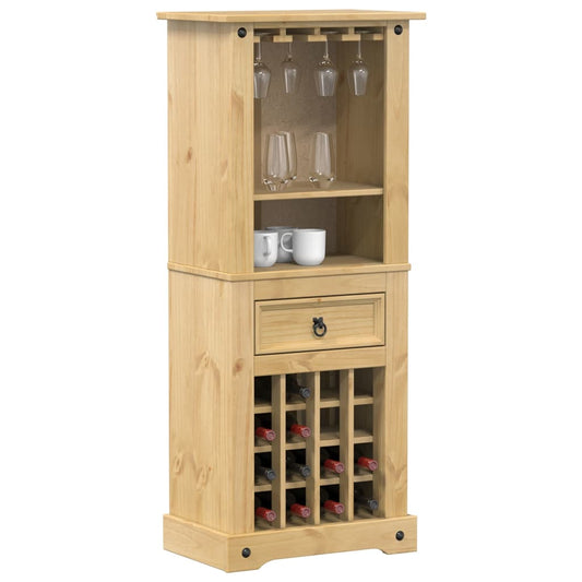 vidaXL Mueble botellero Corona madera maciza de pino 56x35x120 cm