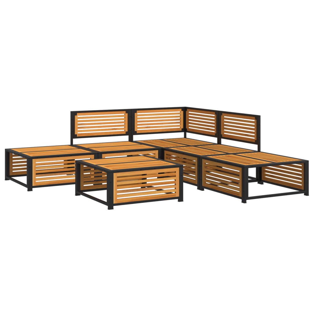 vidaXL Set de sofás de jardín con cojines 6 pzas madera maciza acacia