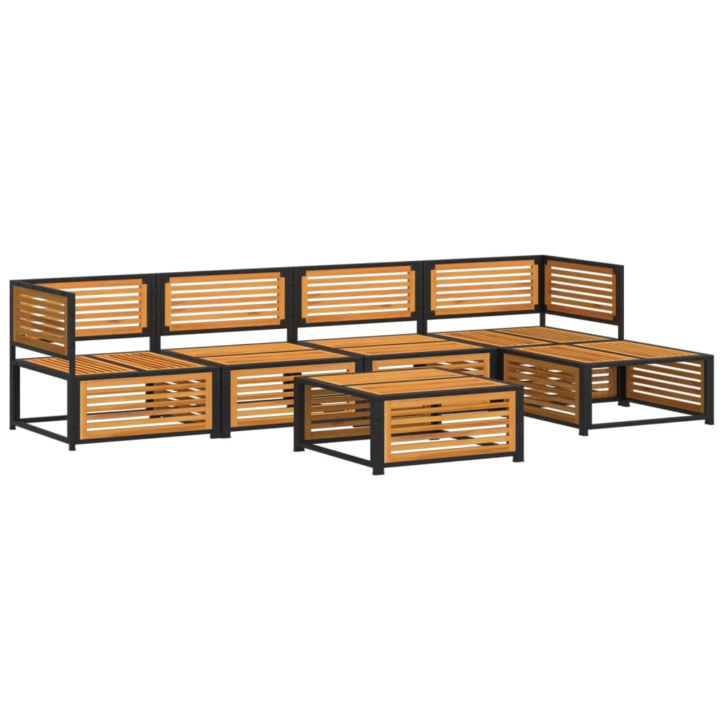 vidaXL Set de sofás de jardín con cojines 6 pzas madera maciza acacia