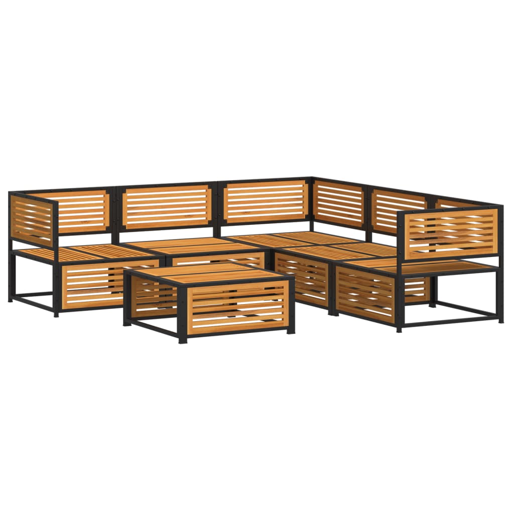 vidaXL Set de sofás de jardín con cojines 6 pzas madera maciza acacia