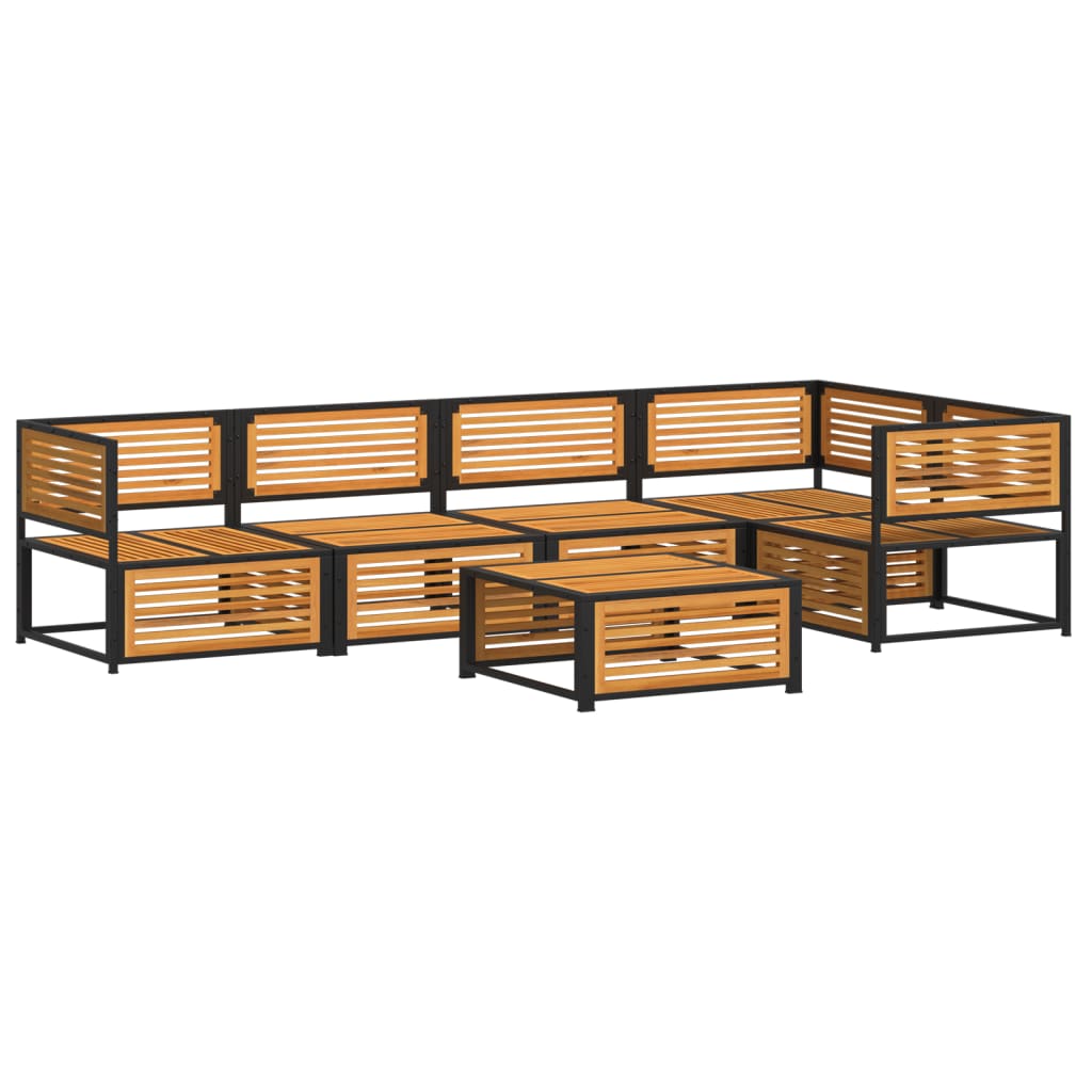 vidaXL Set de sofás de jardín con cojines 6 pzas madera maciza acacia