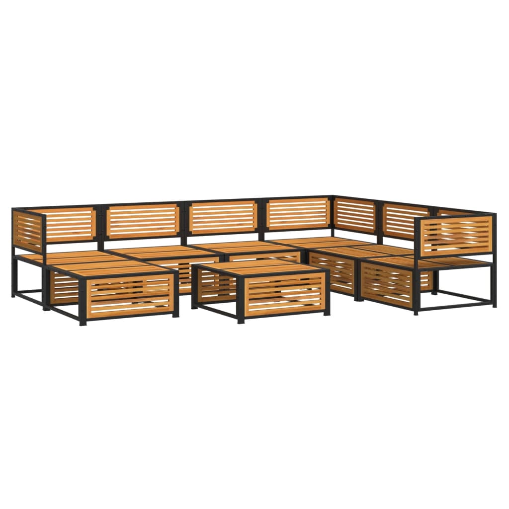 vidaXL Set de sofás de jardín con cojines 8 pzas madera maciza acacia