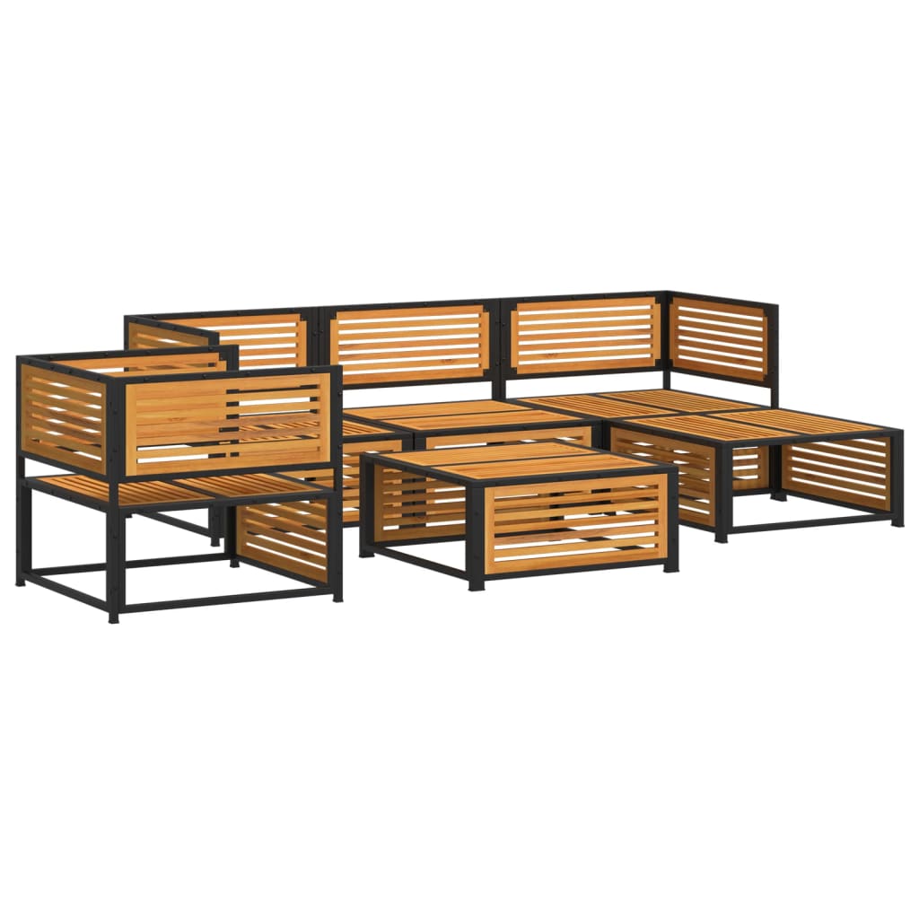 vidaXL Set de sofás de jardín con cojines 6 pzas madera maciza acacia