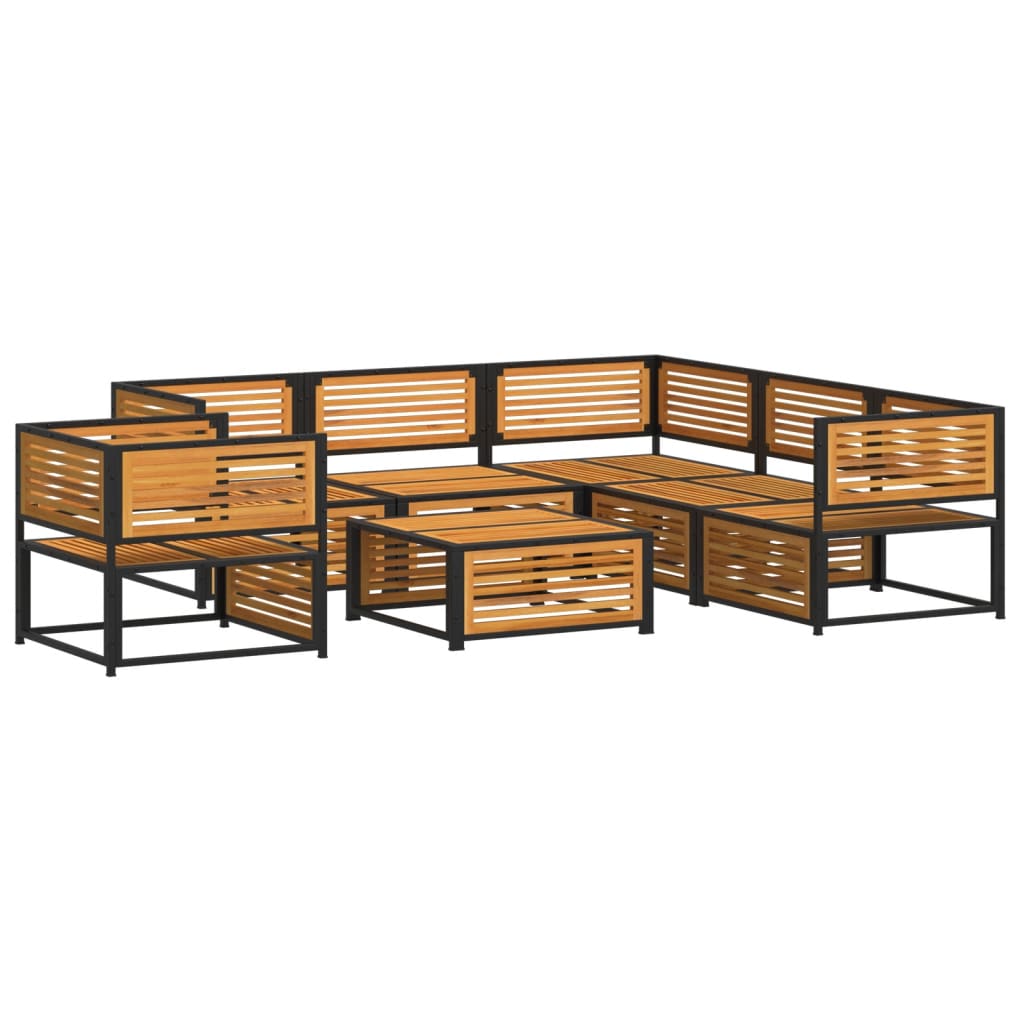 vidaXL Set de sofás de jardín con cojines 7 pzas madera maciza acacia