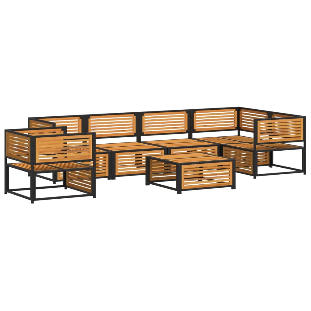 vidaXL Set de sofás de jardín con cojines 7 pzas madera maciza acacia