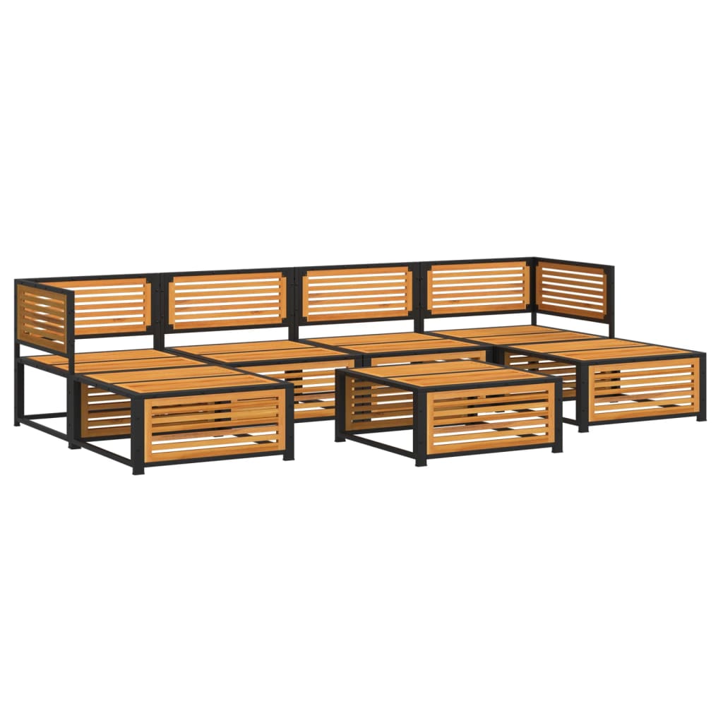 vidaXL Set de sofás de jardín con cojines 7 pzas madera maciza acacia