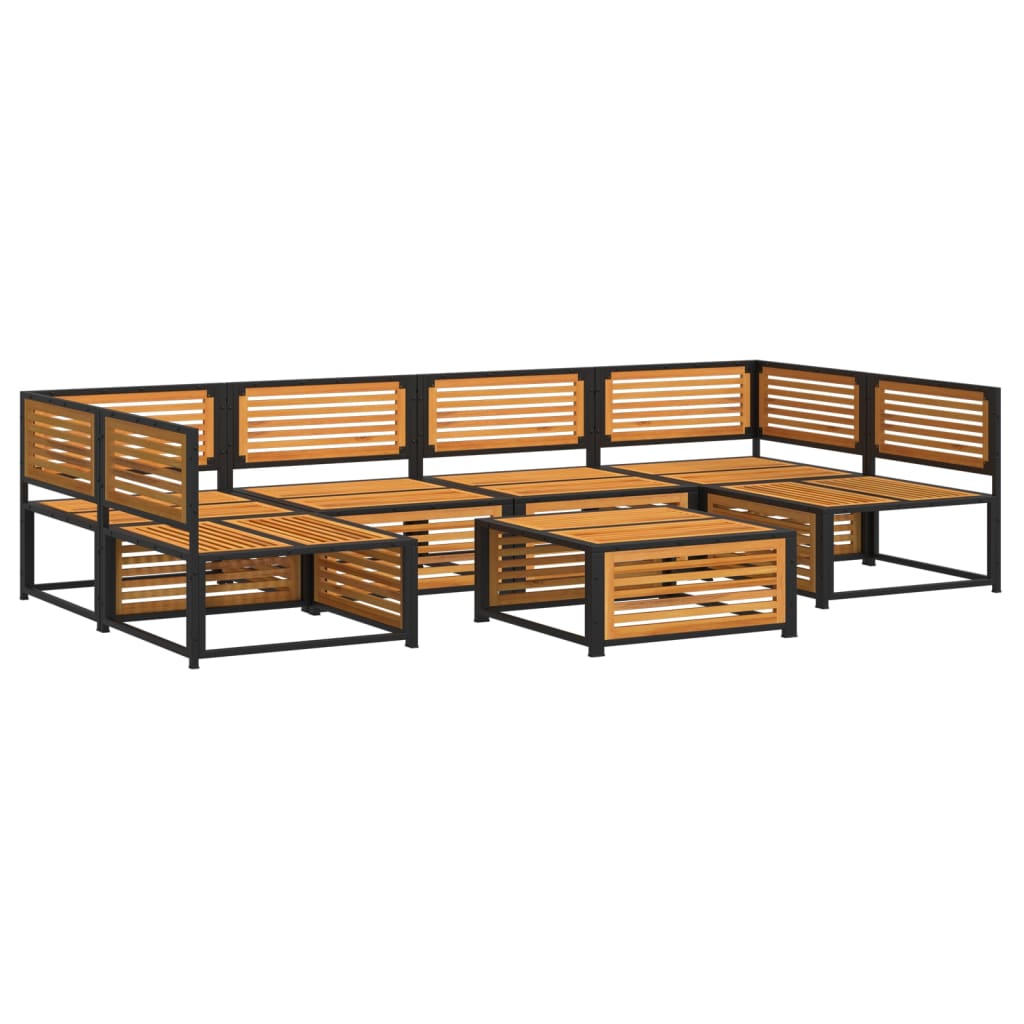 vidaXL Set de sofás de jardín con cojines 7 pzas madera maciza acacia