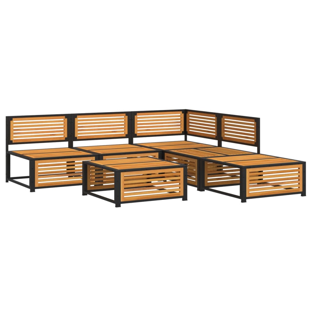 vidaXL Set de sofás de jardín con cojines 6 pzas madera maciza acacia